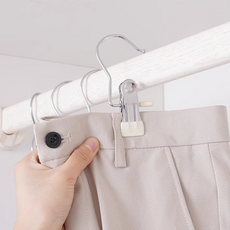 아이디어리프트 5+5 깔끔한 정리 바지옷걸이 청바지 정장바지걸이 치마 외집게, 베이지, 10개