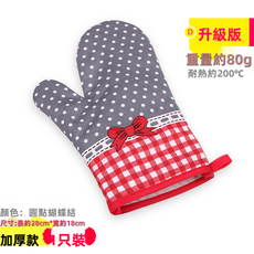 GUEFOON 加厚耐高溫防燙烘焙隔熱手套, 1個, 蝴蝶結:如圖所示（8008）