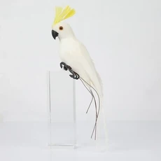 25/35cm 수제 시뮬레이션 앵무새 크리 에이 티브 깃털 잔디 입상 장식 동물 조류 정원 조류 장식 장식, 01 25cm, 07 White
