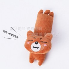 超萌動物貓薄荷靠枕玩具 寵物貓薄荷抱枕 毛絨玩具 貓薄荷 逗貓玩具, 1個, 棕色熊