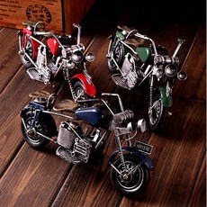 GXS 摩托車經典模型手工鐵皮玩具【GXS拍照道具】, 1個, 綠