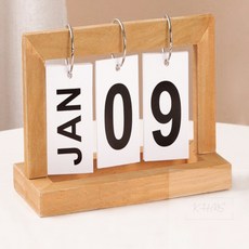 경희의마실 책상용 데스크톱 나무달력 미니탁상달력, 원목