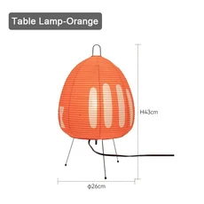 쿠쿠스토어 Wabi LED 테이블 램프 삼각대 쌀 종이 책상 랜턴 거실 장식 분위기 옆 야간 조명, 01 UK plug, 02 Dimmable with remote, 03 Orange