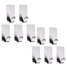 免打孔掛勾 不鏽鋼掛鉤 304不鏽鋼掛鈎 多款可選 10入組, 不鏽鋼原色, 1套