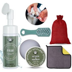 타키타키 발 개 고양이 위 클리너 치유 밤 건조 금이 코 린스 거품 없음 애완용 스크러버 패드 보호기 모든 품종 수리 복원, 1개, 150ml