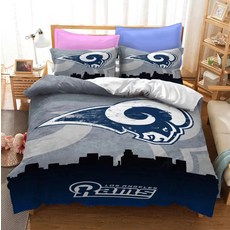 NFL 미식축구 LA 램스 이불 배게 커버 세트 (싱글 더블) LA Rams Duvet Cover Set, 포함