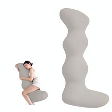 SUSTAIN 孕婦涼感側睡抱枕 夾腿枕, 四季款 - 紳士灰 親膚面料 四季可用 換洗外套小號
