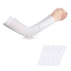 Salrimaen 防紫外線UV涼感袖套, 白色, 5 件組-手背型