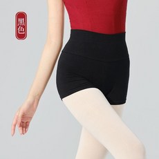 舞蹈褲女 黑色 喇叭褲, 高腰款短褲-透氣棉-黑色,2XL碼