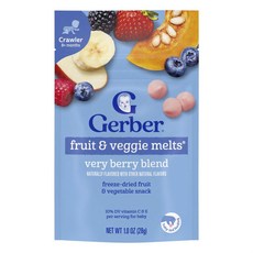 거버 Fruit and Veggie Melts 생후 8개월 이상 베리 베리 블렌드 28g(1oz) GBR-04791, 1개