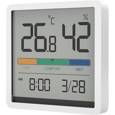 米物 溫濕度計時鐘 家用臥室數顯溫濕度計 溫度計 濕度計, 圖片色, 1個