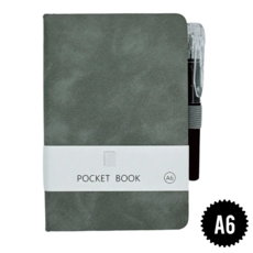 [수첩 볼펜 세트] 자파믹스 A6 휴대용 미니 수첩 업무 노트 다이어리, 미디엄그레이