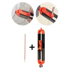 윤곽 컨투어 게이지 형틀 그리기 펜타입 스크라이빙 몰딩 코너 따기 연필포함, 1개