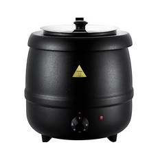 凱琦嚴選 電熱保溫湯鍋 10L 304不鏽鋼內膽 隔熱防燙 早餐店/自助餐適用, 1個, 旋鈕控溫10L（304不鏽鋼內桶）, 黑色, 23cm