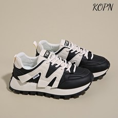 KOPN 봄철 통기 흰 신발 여자 한국판 백합 두꺼운 바닥 아칸 신발 스포츠 캐주얼 달리기 아버지 신발