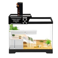 스마일크랩키우기 도둑게 하우스 투명 테라리움 거북이집 세트 가정용, 02.블랙 중형+계단