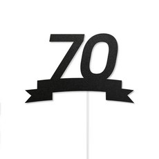 디자인39 숫자 리본 생일 기념일 나이 토퍼 케이크픽 사진 토퍼, 70, 1개