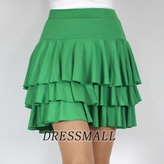 나나 캉캉 스커트 밸리 라틴 라인 챠밍 방송 댄스복, XL, 그린