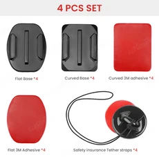 고프로 액세서리 접착 마운트 곡면 스티커 패드 헬멧용 인스타 360 X5 DJI 액션 카메라, 09 4 PCS Kit A, 01 유니버설, 01 빠른  Mainland