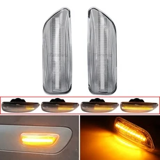 2PCS LED 다이나믹 사이드 마커 라이트 볼보 V70 S60 S80 XC70 2000 2003-2009 방향 지시등, 01 Dynamic Crystal
