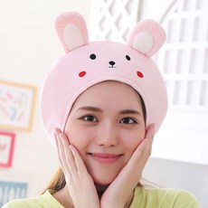 파티팡 큐티 후드모자 [깜찍 토끼] 귀여운 캐릭터모자 사진소품 얼굴 인형모자 파티모자 동물모자 토끼모자, 단일속성, 핑크, 1개