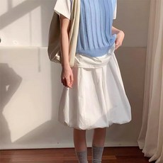 나인클로젯 사계절 미디 항아리 벌룬 5부 스커트 무릎 펌킨 치마 아방핏 하체커버