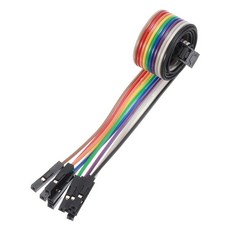 MECCANIXITY 2Pcs IDC 레인보우 와이어 플랫 리본 케이블 FC-여성부터 18P까지 11.8인치 길이 2.54mm 피치 브레드보드 점퍼 전자 프로젝트용, 11.8 Inch, 10 Pin