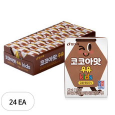 빙그레 코코아맛우유 kids 120ml, 24개