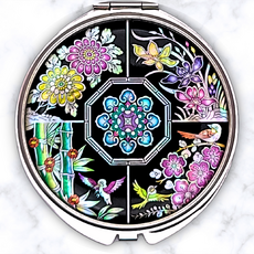 한국민예사 나전칠기 자개 손거울 수공예 미니 휴대용 콤팩트 엔틱 거울 수제품, 16