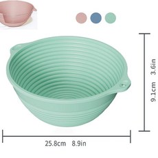 반느통 실리콘 발효빵틀 반죽 원형 깜빠뉴 바네통, H. 라운드 스틸 링 스타일 라이트 그린