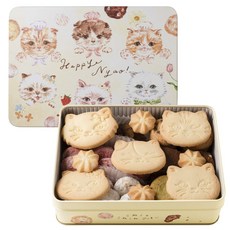 DADACA 貓咪造型餅乾鐵盒 Happynyao款 45入組, 1盒
