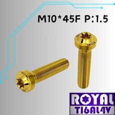 ROYAL M10*45F P:1.5 飛碟頭型螺絲 64鈦/鈦合金螺絲 土豪金, 1個