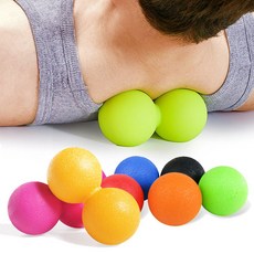 도매창고 땅콩 마사지볼 더블 지압 안마볼 라크로스볼 요가 필라테스 홈트 스트레칭, 1개, 블루