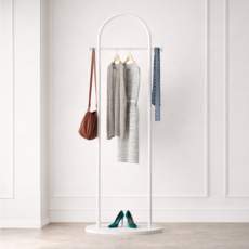 차르미콜 스탠드 옷걸이 반원형 심플 인테리어 행거, 화이트