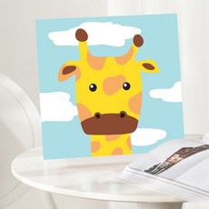 그림 그리기 DIY 캔버스 유화 페인팅 캐릭터 키트, 1개, 03유화그리기-기린