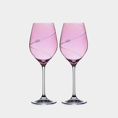 디아망떼 크리스탈 와인잔 핑크실루엣 화이트 2p, 1개