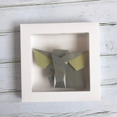 【高質感】動物創意拼貼 動物相框 拼貼 兒童手工材料包diy手作立體摺紙 創意美術 幼兒材料包 安親班社區樂齡 桌遊, 1個, 大象[材料包+卡紙相框]