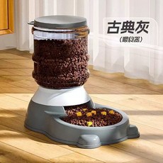 寵物飲水器 貓咪 狗狗 自動餵食器 不插電, 古典灰餵食器 3800ML, 1個