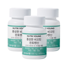 NUTRI YOUNG 維他命泛酸保健錠, 3罐, 60顆