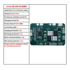 리튬 이온 BMS 충전 방전 단락 보호 보드 18650 22.2V 24V 배터리 PCM 5A 10A, 01 2 PCS, 01 li-ion 6S 5A_01 2 PCS