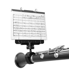 플립 폴더가 있는 클라리넷용 조절 가능한 마칭 밴드 라이어 MusBoard 클라리넷 TC10 리필 슬리브 10개, Clarinet Lyre, 1개