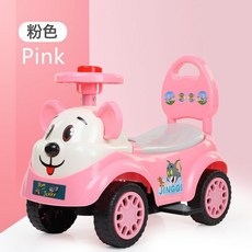 JINGQI 兒童滑行車 寶寶音樂扭扭車, 1個, 粉傑克鼠+音樂燈光+伸縮腳踏+禮包**