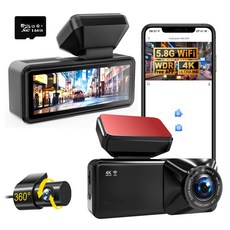 CAR DVR 4K WiFi 行車記錄器 支援手機連線, 黑色, 4K + 1K + WiFi