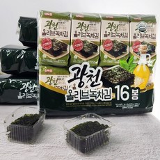 삼육김 광천 올리브녹차 도시락김 16p, 64g, 4개