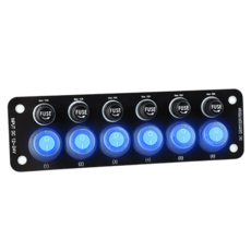 車用六位開關面板 帶藍色背光燈 內置保險絲 多功能控制, 六位組, 1個