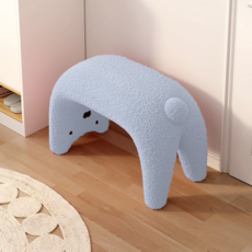 Arsjuo 고양이 모양 램스울 스툴 화장대의자 인테리어 체어, 1개, 하늘색