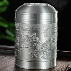 熱銷下殺廠家直銷錫制茶葉罐密封錫罐家用大號一斤紅綠茶便攜包裝盒儲茶罐joe182450, 1個, 大號大口西湖風光, 大號大口西湖風光