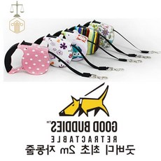 DPK 2M 자동줄 리드줄 강아지리드줄, 레인보우