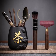 茶道六君子六件套裝功夫茶具套裝配件，陶瓷茶具組，完整茶道體驗, 茶字六君子+茶刮, 1個