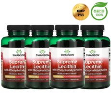 2+2 스완슨 포스파티딜콜린 함유 슈프림 레시틴 400mg 소프트젤 300정, 4개